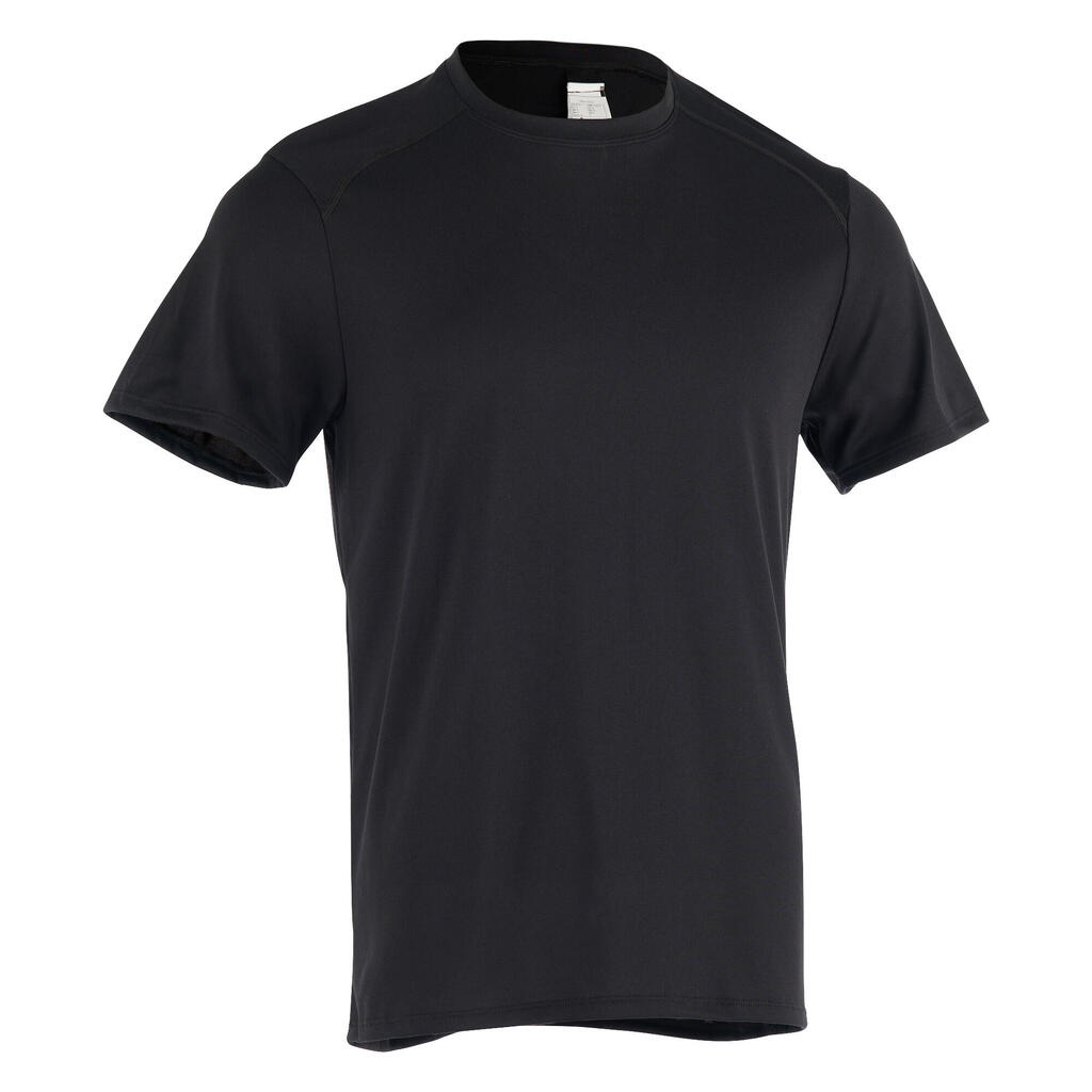 T-shirt de fitness essentiel respirant col rond homme - noir